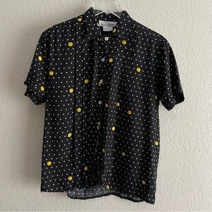 VINTAGE Short Sleeve Button Down Polka Dot Size 4 / Medium